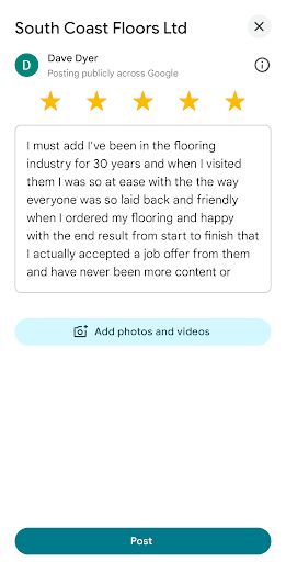 South Coast Floors Ltd — Customer photo