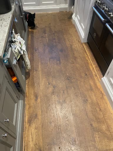 Acacia wood floor restoration — Customer photo